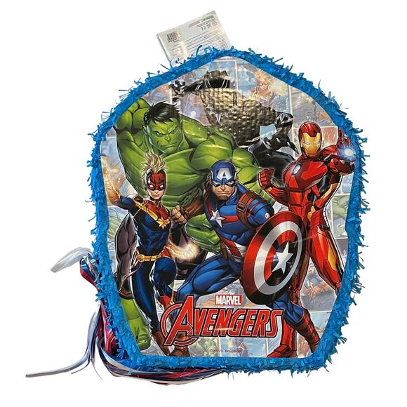 New Marvel Power Party Avengers Piñata 17.5” W x 3.25” D x 17.5” H 2 lb Capacity - Picture 2 of 3